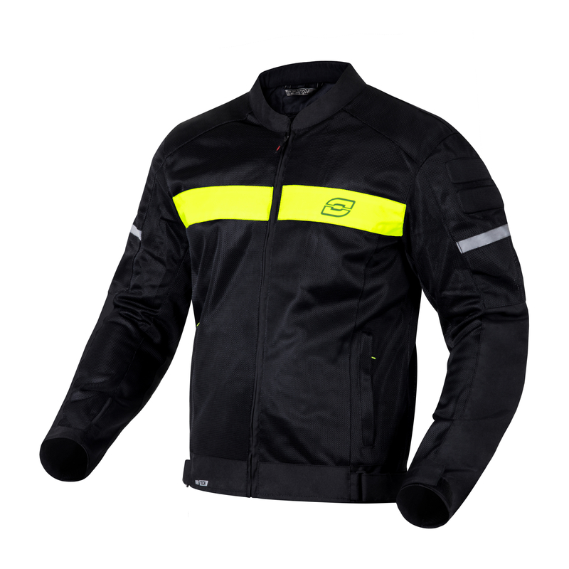 KURTKA MOTOCYKLOWA TEKSTYLNA OZONE DART BLACK FLUO YELLOW