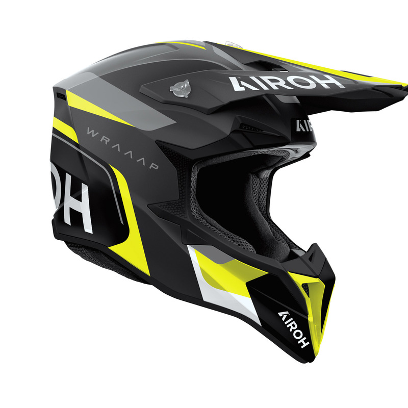 KASK MOTOCYKLOWY AIROH WRAAAP CONQUER YELLOW MATT