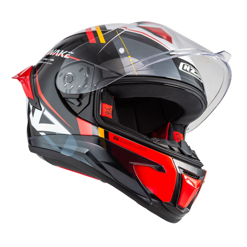 KASK MOTOCYKLOWY NZI WAKE STREAM BOOSTER STRIPES BLACK WHITE RED