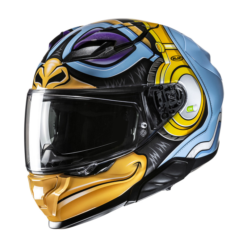 KASK MOTOCYKLOWY HJC F71 MONKEY DJ BLUE ORANGE S