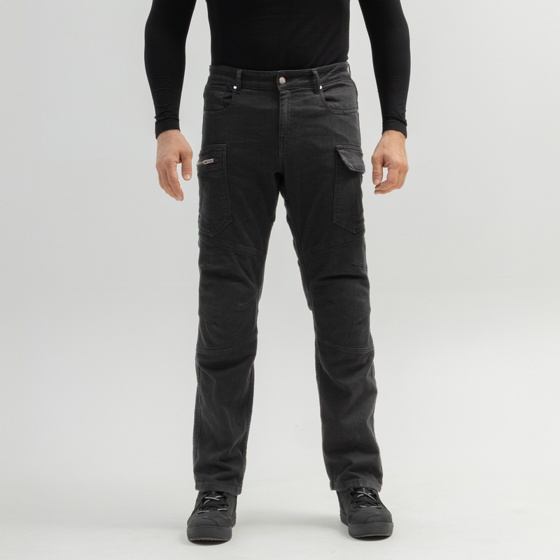 JEANSY MOTOCYKLOWE BROGER BRONX WASHED BLACK