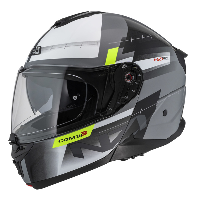 KASK MOTOCYKLOWY NZI COMBI 3 DUO METRIC NARDO GREY WHITE MATT XL