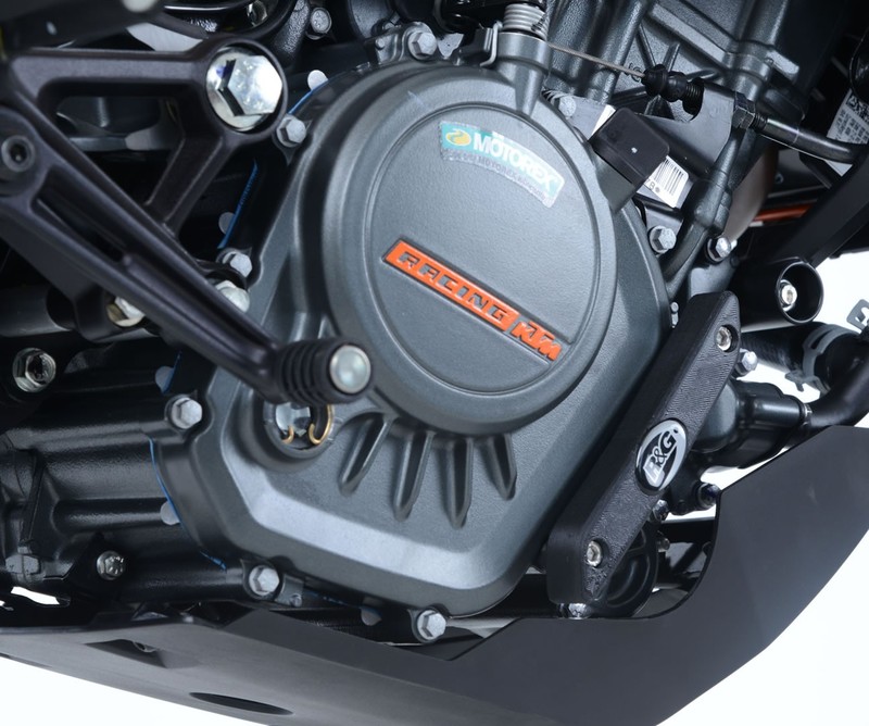 SLIDERY SILNIKA RG RACING KTM 125 DUKE (17-)/RC125 (17-), PRAWA STRONA BLACK