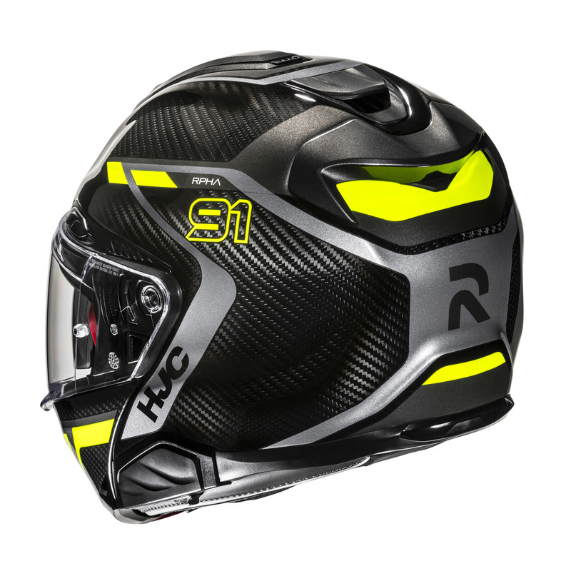 KASK MOTOCYKLOWY HJC RPHA91 CARBON LAGOS BLACK YELLOW