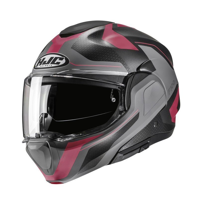 KASK MOTOCYKLOWY HJC F100 BIOS PINK GREY XS