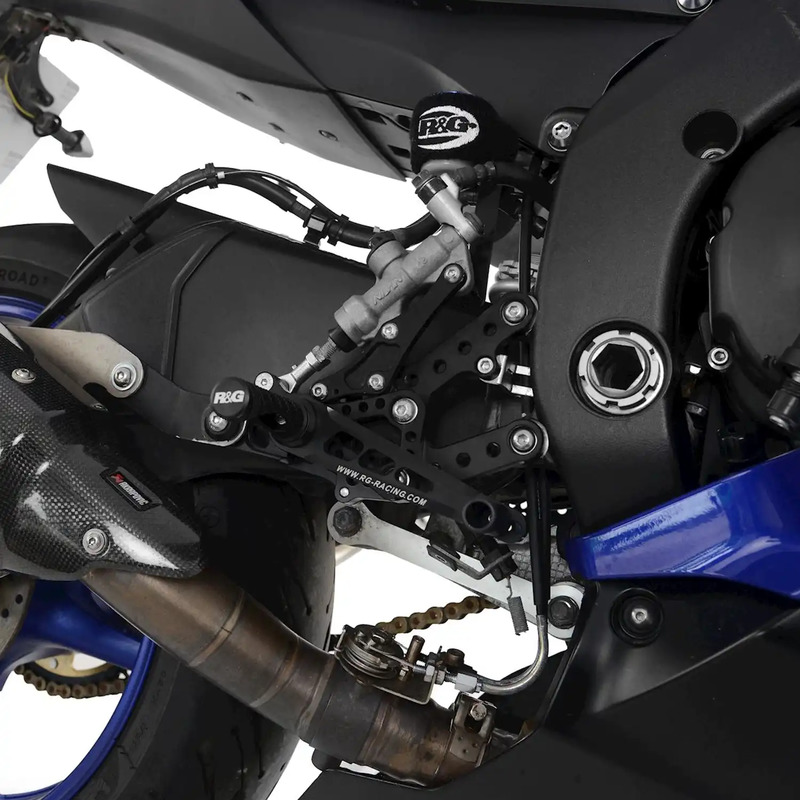 PODNÓŻKI REGULOWANE RG RACING YAMAHA YZF-R6 (17-) BLACK
