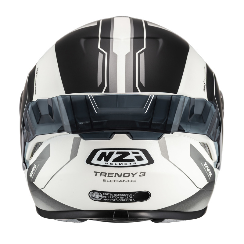 KASK MOTOCYKLOWY NZI TRENDY STREAM ELEGANCE WHITE BLACK TINTED S MATT