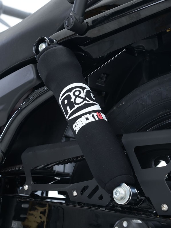 OSŁONA AMORTYZATORA RG RACING 12 X 8, YAMAHA XMAX 400/HONDA SH300I/HONDA CBF125 09-, PARA BLACK