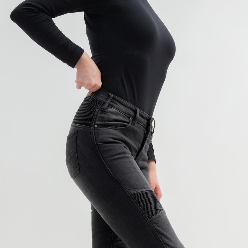 JEANSY MOTOCYKLOWE DAMSKIE BROGER AURA WASHED BLACK 26/30