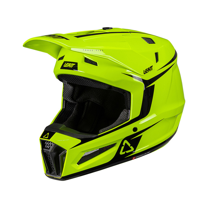 KASK MOTOCYKLOWY Z GOGLAMI JUNIOR LEATT KIT MOTO 3.5 NEON YELLOW M