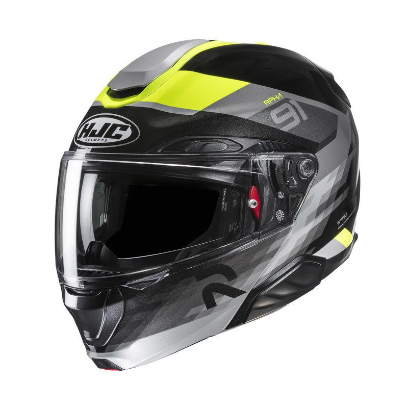 KASK MOTOCYKLOWY HJC RPHA91 MADAL BLACK YELLOW