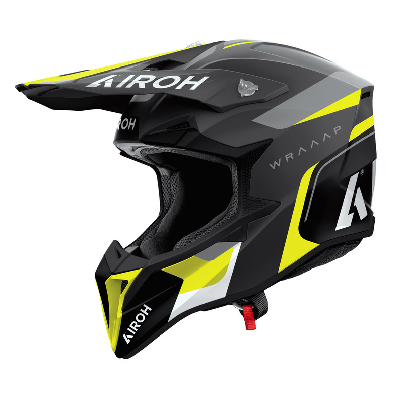KASK MOTOCYKLOWY AIROH WRAAAP CONQUER YELLOW MATT