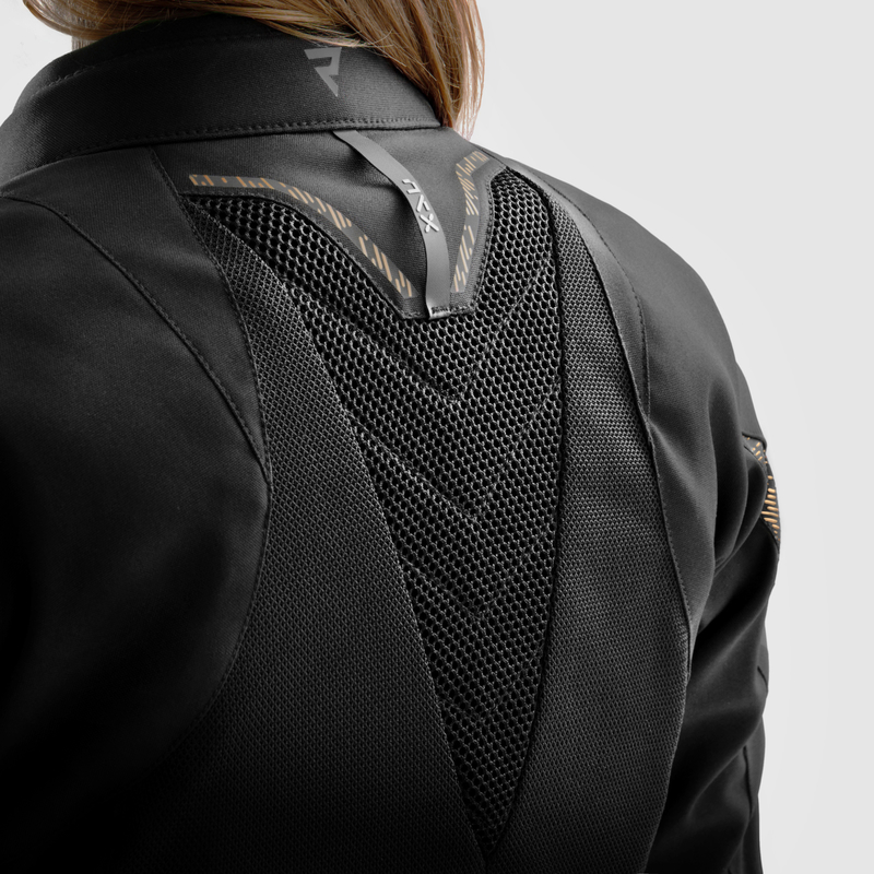 KURTKA MOTOCYKLOWA TEKSTYLNA DAMSKA REBELHORN JAX BLACK GOLD WS
