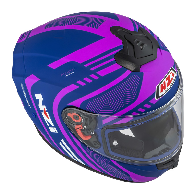 KASK MOTOCYKLOWY NZI TRENDY STREAM CONNECTED DARK BLUE PINK MATT S
