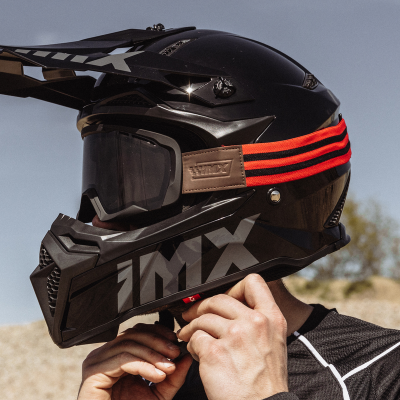 GOGLE IMX ENDURANCE RUST MATT BLACK /RED - SZYBA DARK SMOKE + CLEAR (2 SZYBY W ZESTAWIE)