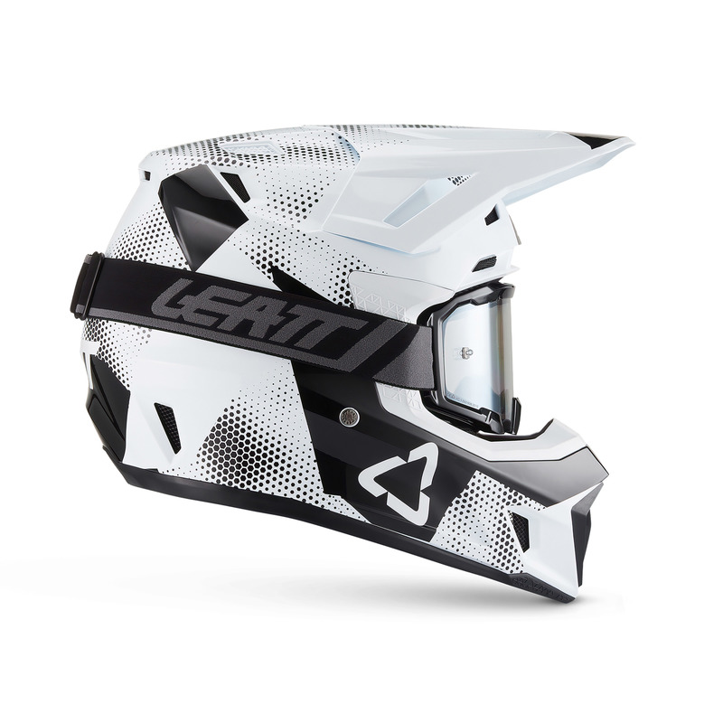 KASK MOTOCYKLOWY Z GOGLAMI LEATT KIT MOTO 7.5 CAMO BLACK WHITE L