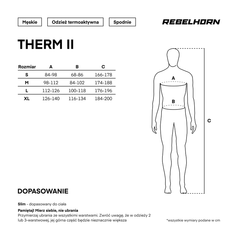 SPODNIE TERMOAKTYWNE REBELHORN THERM 2 BLACK GREY