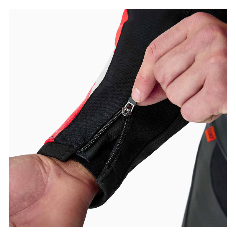 KURTKA MOTOCYKLOWA SKÓRZANA RST TRACTECH EVO D3O BLACK FLUO RED S