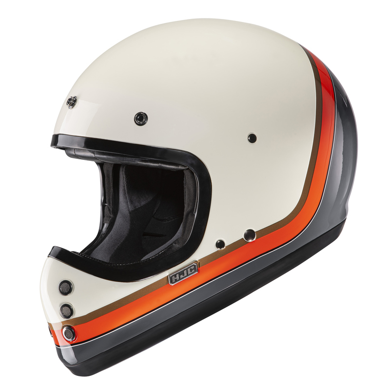 KASK MOTOCYKLOWY HJC V60 SCOBY WHITE ORANGE GREY M