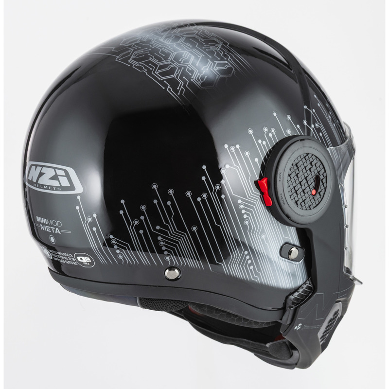 KASK MOTOCYKLOWY NZI MINIMOD DUO META BLACK SILVER