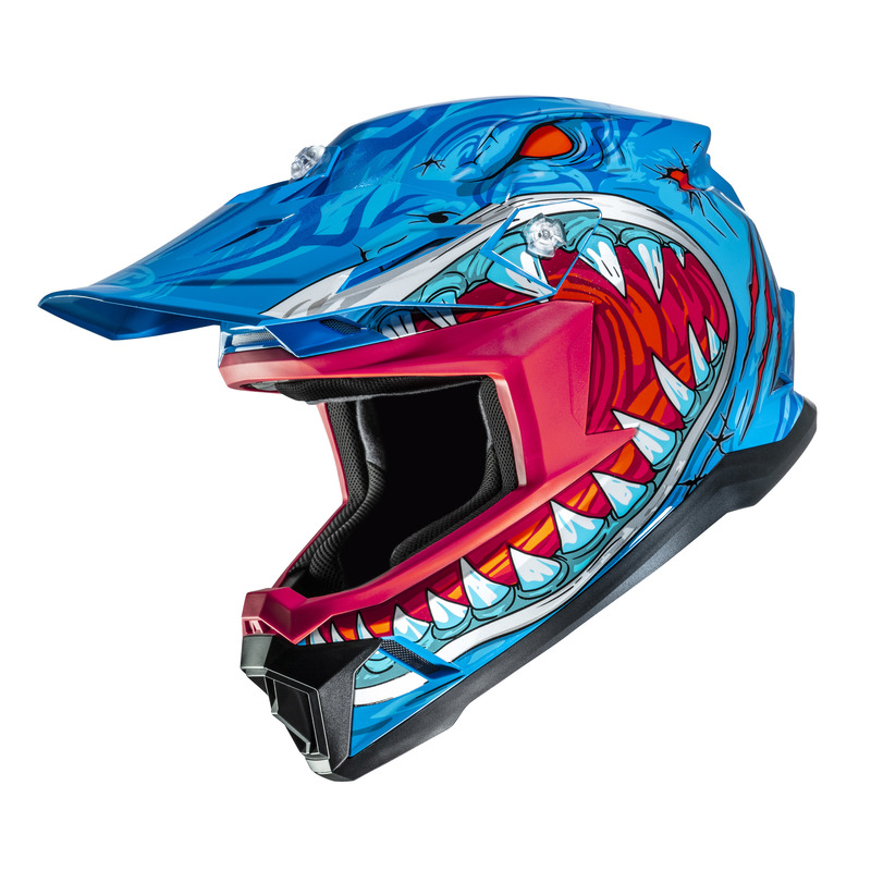 KASK MOTOCYKLOWY JUNIOR HJC Y50 MEGADON BLUE RED YS