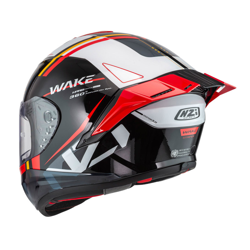 KASK MOTOCYKLOWY NZI WAKE STREAM BOOSTER STRIPES BLACK WHITE RED