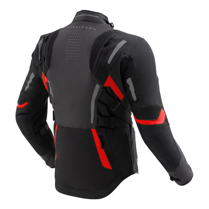 KURTKA MOTOCYKLOWA TEKSTYLNA REBELHORN HIKER 4 BLACK DARK GREY RED