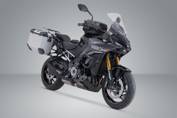 ZESTAW KUFRÓW BOCZNYCH TRAX ADV I STELAŻY SW-MOTECH SUZUKI GSX-S1000GX (23-) SILVER 37/37L
