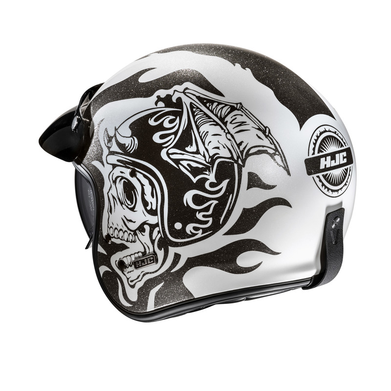 KASK MOTOCYKLOWY HJC V31 FLAME WHITE BLACK