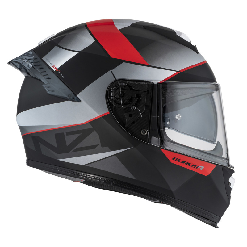 KASK MOTOCYKLOWY NZI EURUS 4 STREAM DUO VANGUARD BLACK ANTRACITE RED TINTED S MATT