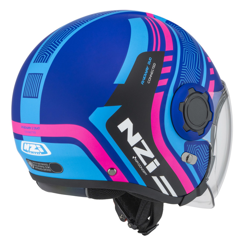 KASK MOTOCYKLOWY NZI RINGWAY 2 DUO CONNECTED BLUE PINK BLUE MATT XS