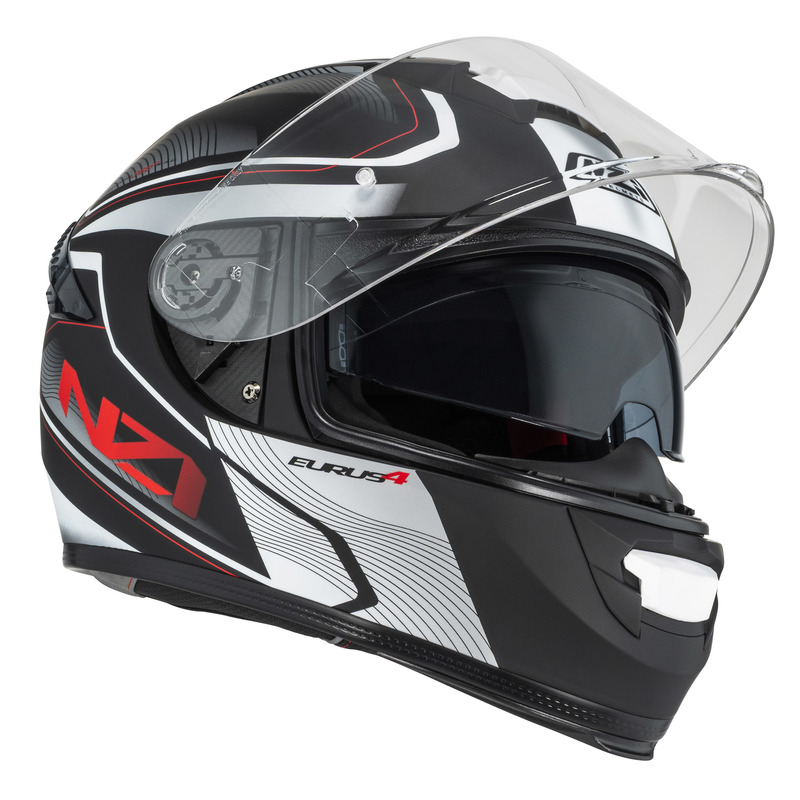 KASK MOTOCYKLOWY NZI EURUS 4 STREAM DUO CHARMANT BLACK WHITE TINTED S MATT