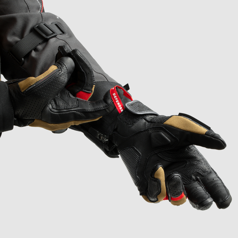 RĘKAWICE MOTOCYKLOWE REBELHORN DEFENDER DESERT BLACK RED M
