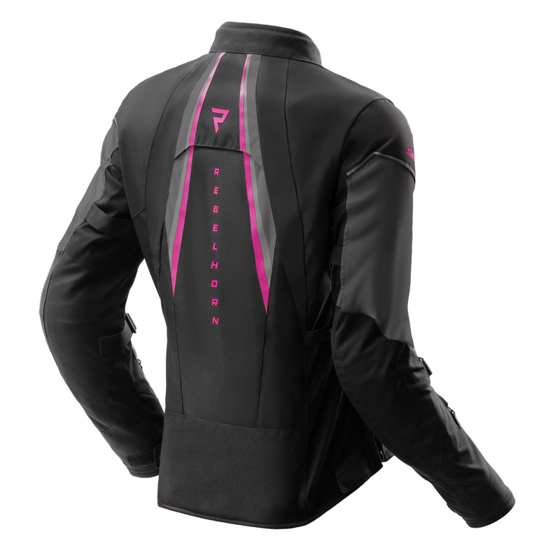 KURTKA MOTOCYKLOWA TEKSTYLNA DAMSKA REBELHORN SWIFT BLACK DARK GREY PINK W3XL