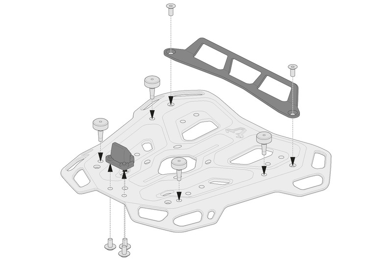 ZESTAW ADAPTERÓW DO ADVENTURE-RACK SW-MOTECH POD KUFER CENTRALNY GIVI KAPPA MONOLOCK BLACK