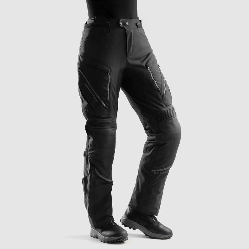 SPODNIE MOTOCYKLOWE TEKSTYLNE DAMSKIE REBELHORN HARDY 3.0 BLACK (KRÓTKA NOGAWKA) S-WS