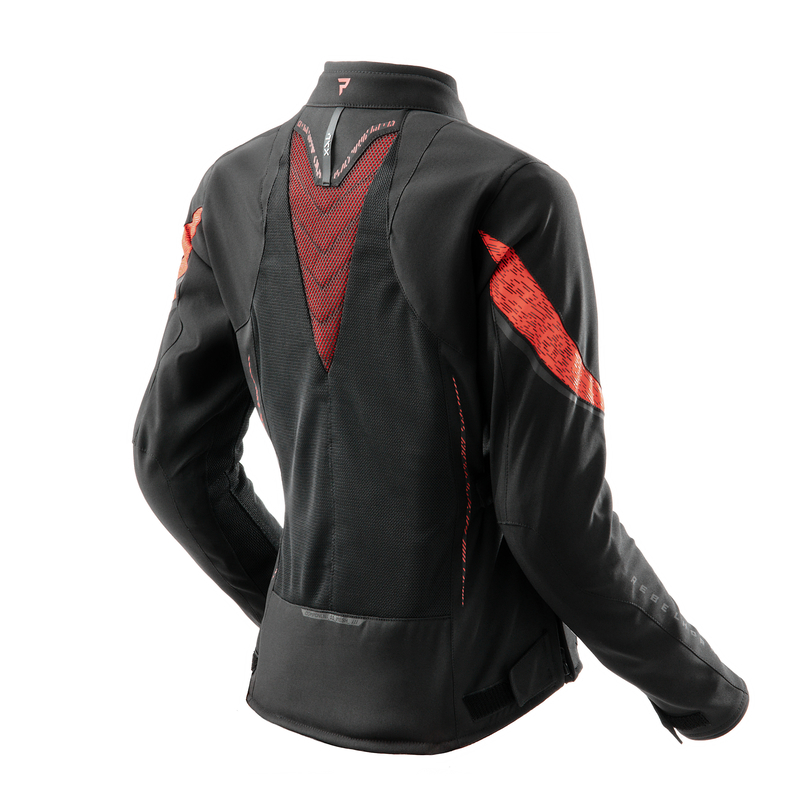 KURTKA MOTOCYKLOWA TEKSTYLNA DAMSKA REBELHORN JAX BLACK RED W3XL