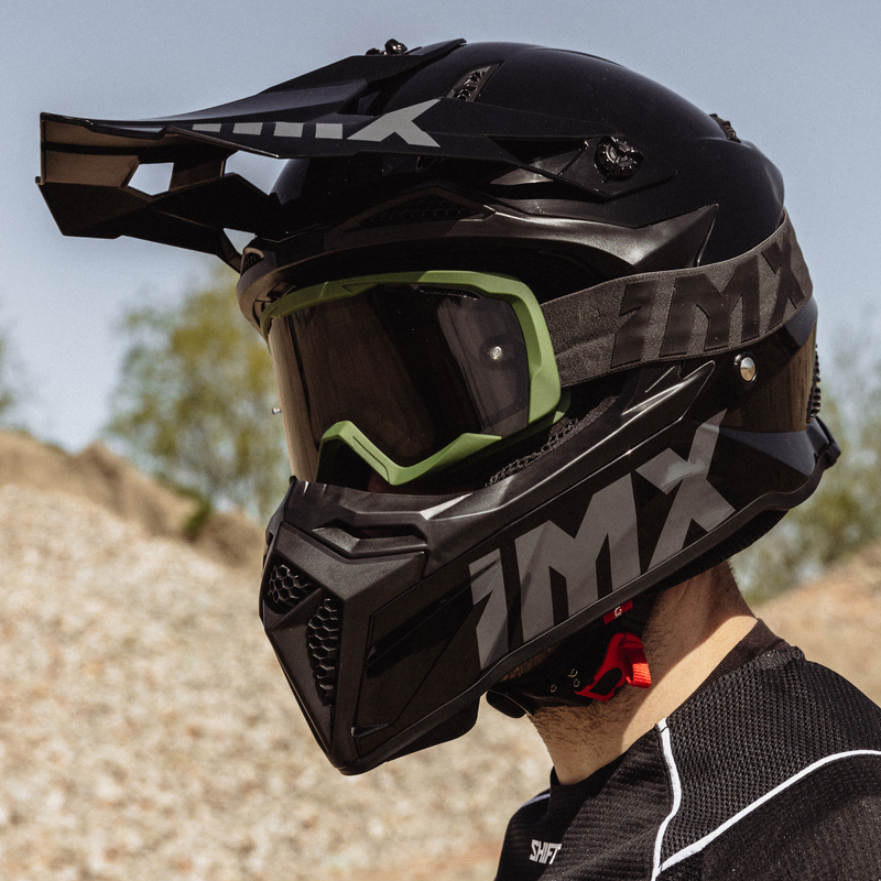 GOGLE IMX ENDURANCE FLIP GREEN MATT/BLACK - SZYBA DARK SMOKE + CLEAR (2 SZYBY W ZESTAWIE)
