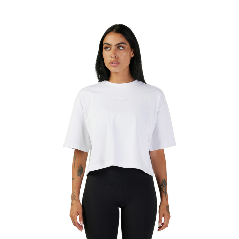 T-SHIRT DAMSKI FOX WORDMARK OS CROP WHITE