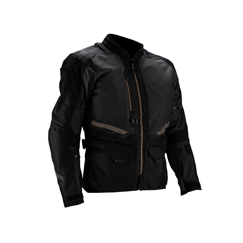 KURTKA MOTOCYKLOWA TEKSTYLNA LEATT ADV FLOWTOUR 5.5 STEALTH BLACK GREY