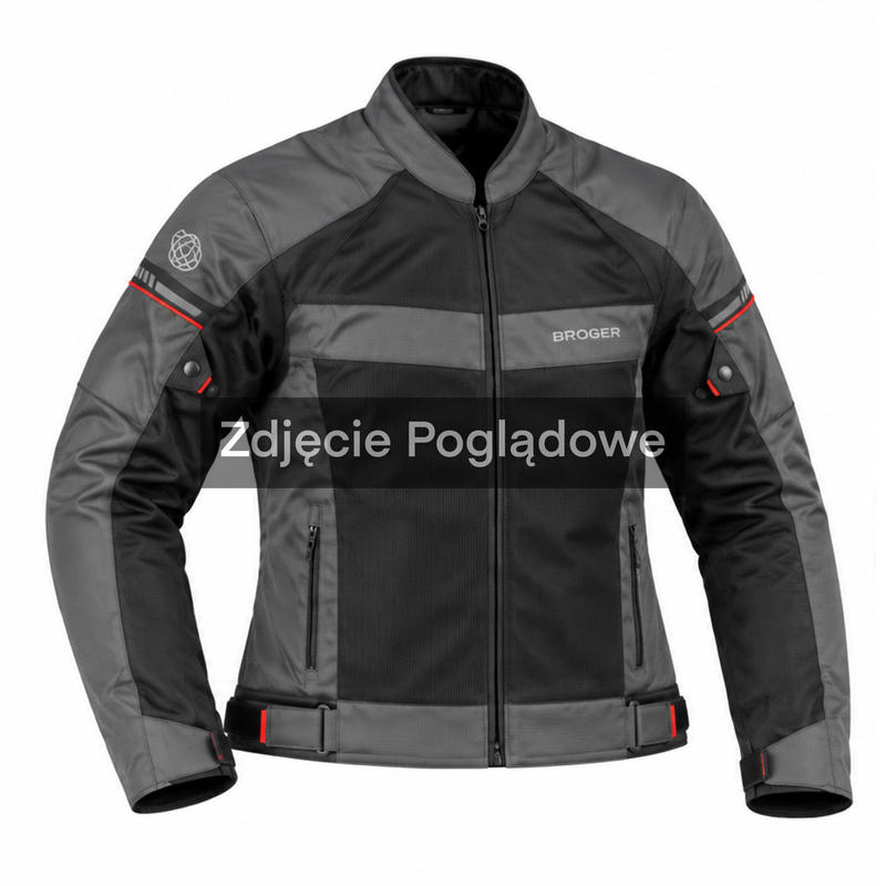 KURTKA MOTOCYKLOWA TEKSTYLNA BROGER STINGER BLACK DARK GREY RED 3XL