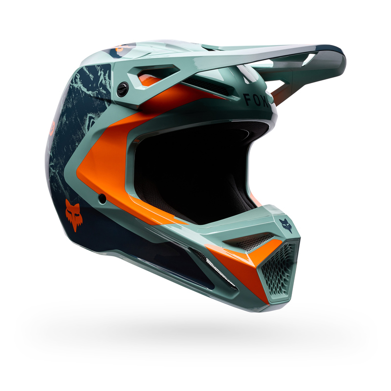 KASK MOTOCYKLOWY FOX V1 IMAGE PRINT ARCTIC BLUE