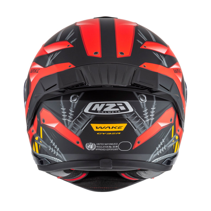 KASK MOTOCYKLOWY NZI WAKE STREAM BOOSTER CYBER BLACK RED MATT