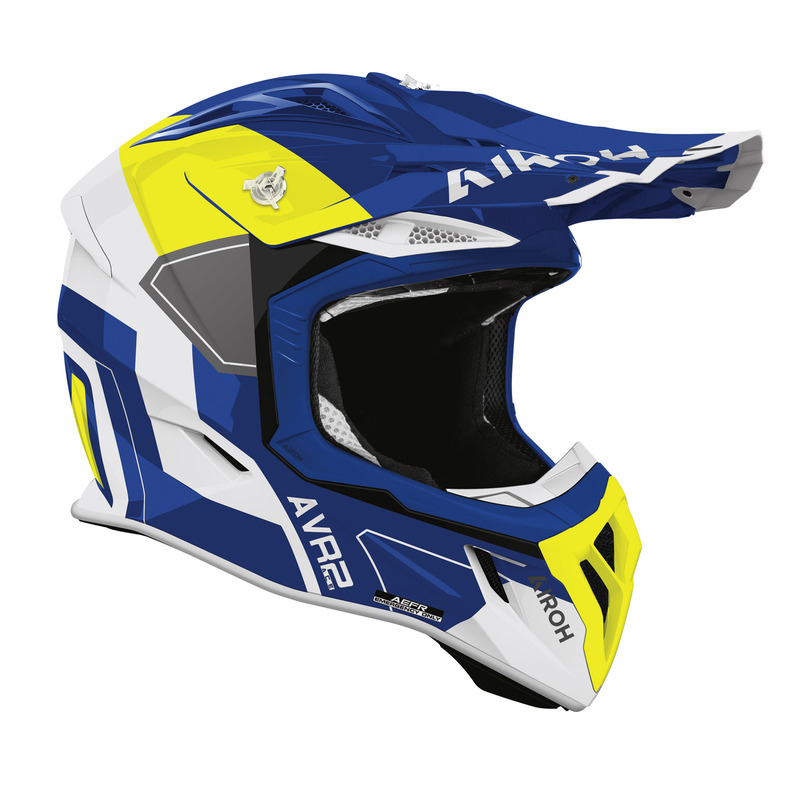 KASK MOTOCYKLOWY AIROH AVIATOR ACE 2 SHIELD BLUE YELLOW GLOSS XS