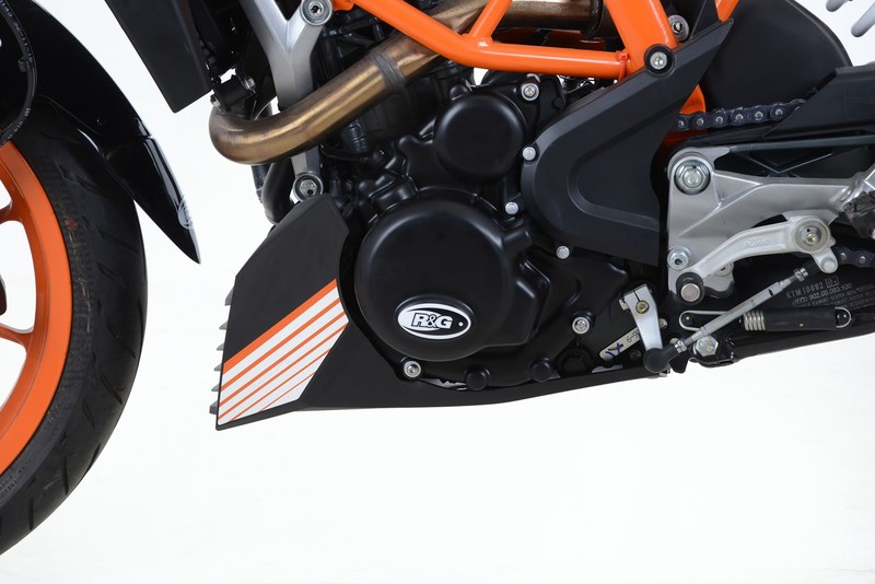 OSŁONA SILNIKA RG RACING KTM 390 DUKE 16-/RC 390 16-, LEWA STRONA BLACK RACE