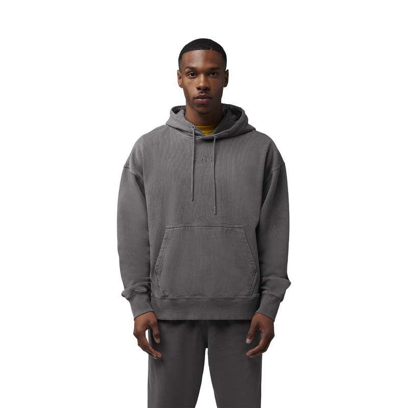 BLUZA Z KAPTUREM FOX WORDMARK OVERSIZED FLEECE PO PEWTER