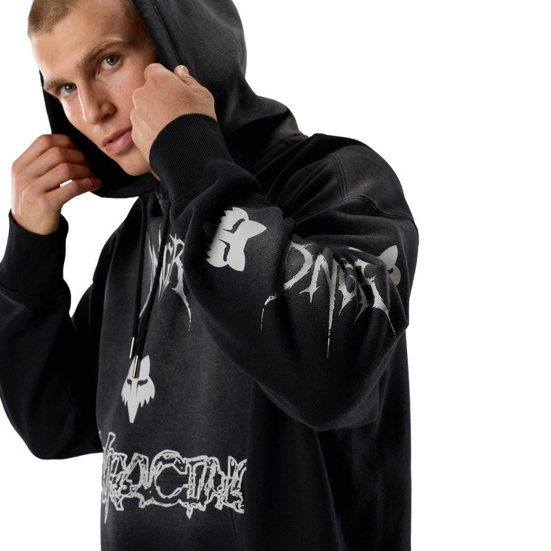 BLUZA Z KAPTUREM FOX DNGR HEAVYWEIGHT FLEECE PO BLACK
