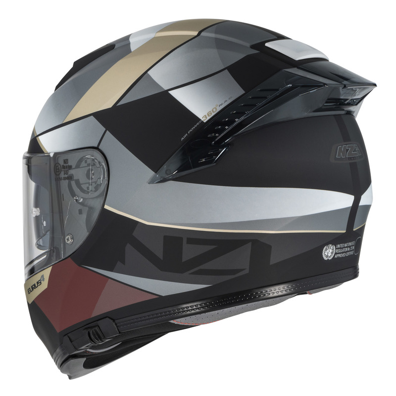 KASK MOTOCYKLOWY NZI EURUS 4 STREAM DUO VANGUARD BLACK SAND RED TINTED S MATT