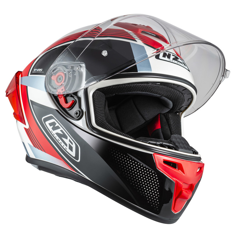 KASK MOTOCYKLOWY NZI TRENDY STREAM RAPID WHITE RED BLUE RED S