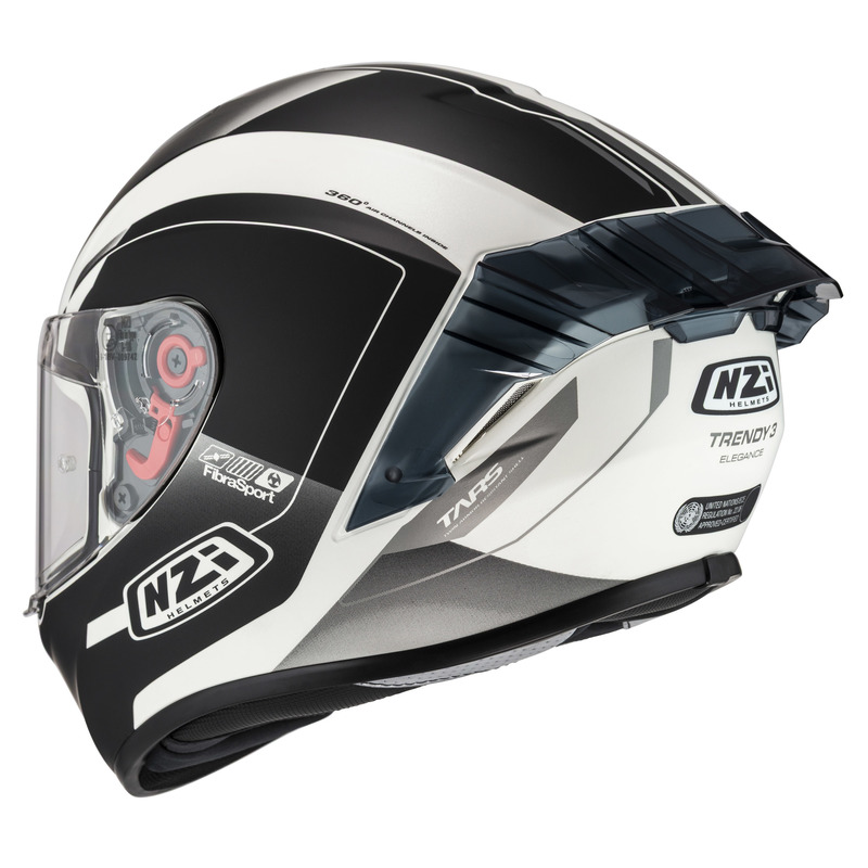 KASK MOTOCYKLOWY NZI TRENDY STREAM ELEGANCE WHITE BLACK TINTED S MATT